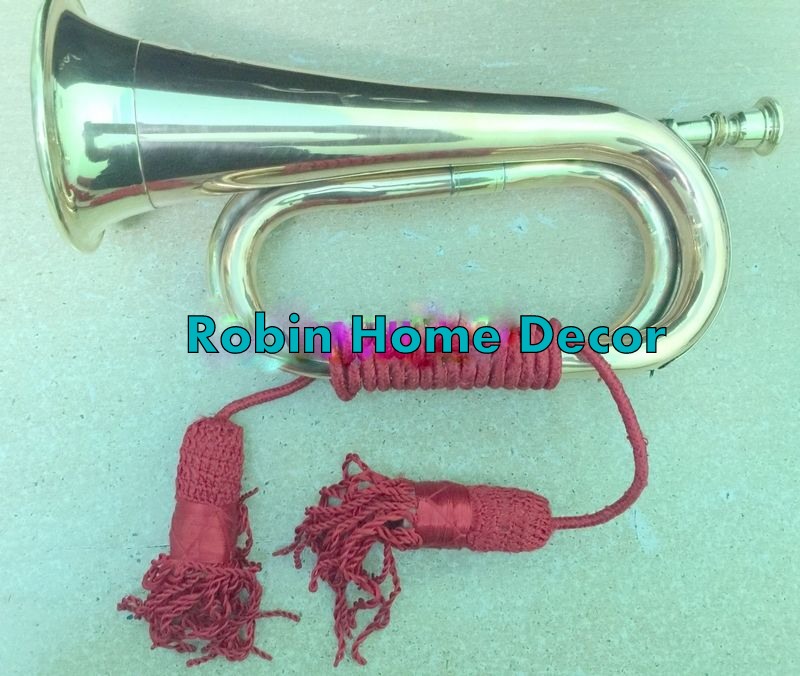 BUGLE BRASS with COPPER Vintage Military Signal Trumpet Bugle Instrument